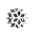 Charm argento fai-da-te con design a stella simmetrica e finitura vintage lucida - Fiocco di Neve Argento (013) / Argento