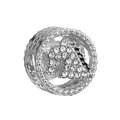 Silver horse head charm bead with sparkling crystals and beaded edge for DIY bracelets - Normal Specification / Silver Hollow Horse Head Style (004)