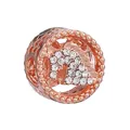 Rose gold horseshoe charm with clear zircons for DIY charm bracelets - Rose Gold Horseshoe Rhinestone Style (005)