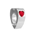 Charm a cuore in argento con cristallo rosso per braccialetti e collane DIY - Cuore Argento Strass Rosso (019) / Argento