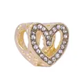 Golden heart charm bead with sparkling crystals and hollow design for DIY jewelry - Gold Pave Rhinestone Hollow Heart (35)
