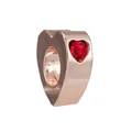Ciondolo a cuore in oro rosa con cristallo rosso per bracciali e gioielli fai da te - Cuore Oro Rosa Strass Rosso (020) / Oro rosa