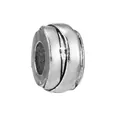 Distanziatore rotondo in metallo argento con texture vintage per bracciali fai-da-te - taglia standard / Perlina Tonda Argentata Texturizzata Vintage (021)