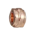 Ciondolo a cilindro in oro rosa con trama in metallo martellato per bracciale fai-da-te - taglia standard / Perlina Tonda Oro Rosa Martellata (022)