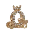 Golden crown pumpkin carriage charm bead with sparkling rhinestones for DIY bracelets - Gold Pumpkin Carriage Style (013)