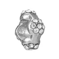 Charm a cilindro argento fai-da-te con cristalli pavé per lo stile del braccialetto - taglia standard / Cluster Cilindrico Argento Strass (025)