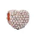 Perlina a cuore con cristalli pavé in oro rosa per la creazione di gioielli - taglia standard / Cuore 3D Pave Oro Rosa Strass (029)