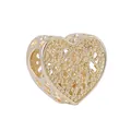 Ciondolo a cuore dorato in filigrana con design cavo per bracciali di gioielli DIY - Cuore Filigrana Cavo Oro (036)