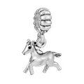 Silver horse charm pendant for DIY bracelets with detailed running pony design - Running Pony Retro Pendant (003)