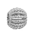 Silver bead charm for DIY bracelet with textured metallic grain and spherical design - Silver Granular Spherical Bead (40)