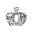 Exquisite silver alloy crown charm with hollow heart details and polished finish - Normal Specification / Silver Heart Hollow Crown Bead (031)