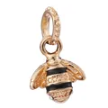 Exquisite gold honey bee charm with black enamel stripes and sparkling crystals - Normal Specification / Gold Enamel Striped Bee (036)