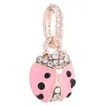 Rose gold ladybug charm with pink enamel and sparkling rhinestones for DIY bracelets - Normal Specification / Rose Gold Pink Enamel Ladybug (039)