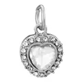 Sparkling silver heart pendant with large clear crystal and diamond halo setting - Heart Clear Main Stone Cluster (15)