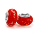 Rote leuchtende Glasperlen mit Silberkern für DIY-Schmuckherstellung und Armbänder - Rot