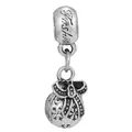 Abalorio de copo de nieve plateado con lazo para creación de joyas personalizadas - Colgante de Bola de Lazo de Copo de Nieve (039)