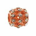 Rose gold DIY charm bead featuring pavé-set crystals for modular luxury bracelets - Rose Gold Round Pave Zirconia (3)