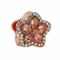 Rose gold flower charm with pink crystals and white zirconia for DIY bracelets - Rose Gold Five-Petal Flower Pink Gem (4)