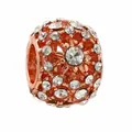Roségoldene Hohlperle mit funkelnden Kristallen für die DIY-Armbandherstellung - Roségold Hohle Pave Rundperle (5)