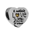 Silver heart charm bead with A Mother's Love engraving for DIY charm bracelets - Heart Red Accent Style (4)