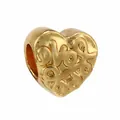Golden heart-shaped love charm bead with embossed engraving for DIY bracelets - Heart Relief (2)