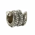 Silver snake charm with crystal pavé setting for charm bracelets and necklaces - Pave Snake Style (6)