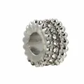 Silver-plated gear-shaped charm bead with three rows of sparkling crystal pavé stones - Gear Rhinestone Style (7)