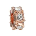 Roségoldener DIY-Charm mit vertikaler Riffelung und funkelndem Zirkonia-Inlay - Roségold Zahnrad Gerippte Pave Perle (14)