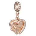 Roségold Herzanhänger mit Love you Gravur und Zirkonia für DIY-Armbänder - Roségold LOVE YOU Herz Anhänger (15)