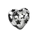 Silver heart charm bead with hollow star patterns for DIY charm bracelets - Heart Star Pattern Hollow Style (13)