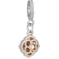 Exquisite hohle Rosen-Charm aus Roségold mit Zirkonia und pavégefasster Kristallaufhängung - Zweifarbig Hohle Rose Strass Anhänger (17)