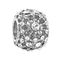 Silver charm bead with paved sparkling crystals for DIY bracelets and necklaces - Pave Round Bead Style (14)