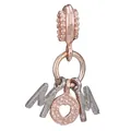 Bicolor MOM Charm-Anhänger mit Herz-Ausschnitt und Roségold-Perlen für DIY-Armbänder - Zweifarbig MOM Perlen Hohles Herz (21)