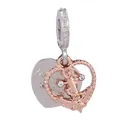 Silber Rosegold Herz Charm mit Anker und Gravur Love anchors the soul für Armband - Zweifarbig Love Anchors The Soul Charm (23)
