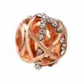 Rose gold hollow ball charm with sparkling crystals for DIY bracelet jewelry - Rose Gold Rhinestone Hollow Ball Style (19)