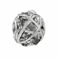 Silver hollow spherical charm with crystal zircons for DIY charm bracelets - Hollow Spherical Style (20)