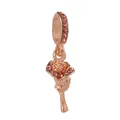 Roségold-Blumenanhänger mit rosa Zirkonia für europäische DIY-Perlenarmbänder - Roségold Pink Strass Rose Charm (25)