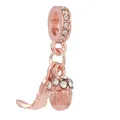 Roségoldfarbenes Eichel- und Eichenblatt-Charm mit Kristallen für DIY-Armbänder - Roségold Pave Eichel Eichenblatt (28)