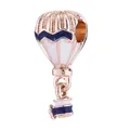 Hot air balloon charm in rose gold with white and blue enamel for DIY bracelets - Hot Air Balloon Rose Gold Blue White (38)