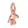 Roségoldener Pilzanhänger mit Bernstein-Edelsteinen für DIY-Perlenarmbänder - Roségold Doppelpilz Pave Anhänger (29)