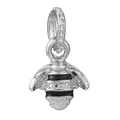 Silver bee charm with black enamel stripes and sparkling crystal accents for bracelets - Normal Specification / Rhinestone Bee Style (26)