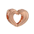 Hollow heart charm bead in rose gold finish with intricate dual heart design - Normal Specification / Hollow Double Heart (30)