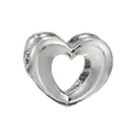 Polished silver heart charm with MOM crystal pendant for DIY bead bracelets - Polished Hollow Heart Style (31)