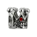 Silver crown charm with red crystal and QUEEN engraving for DIY charm bracelets - Red Rhinestone Queen Crown Style (32)