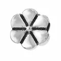Silver flower spacer bead with six petals and black oxidation for DIY jewelry making - 4mm / Six-Petal Flower (011)