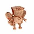 Charm fata robot in oro rosa con corona di fiori e cuore per bracciali fai-da-te - Stile Fata Robot Oro Rosa (40)