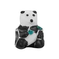 Silver panda charm bead with black white enamel and blue heart stones for charm bracelets - Panda Heart Blue Zirconia Charm (3)