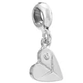 Pendentif cœur en métal argenté avec gravure géométrique et relief pour bijoux DIY - Breloque Coeur en Relief (9)