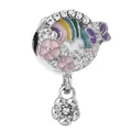 Charm en argent S925 avec arc-en-ciel, papillons, fleurs et zircons étincelants - Pendentif Breloque Arc-en-Ciel Floral Zircon (10)