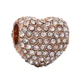 Charm a cuore in oro rosa con cristalli pavé per braccialetti fai-da-te - Cuore in Strass Oro Rosa (28)